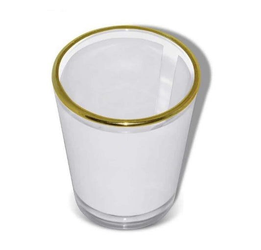 sublimation blank gold rim shot glasses