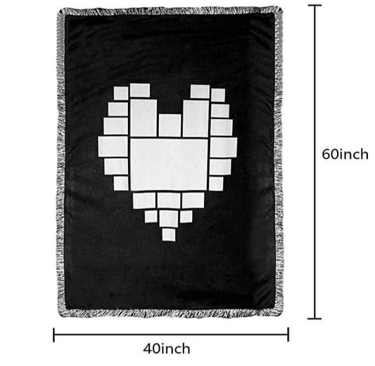 Sublimation blank heart shaped photo blanket