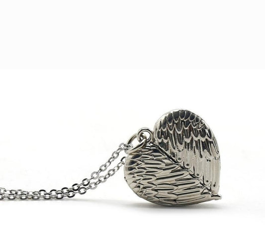 Sublimation blank Angel heart locket