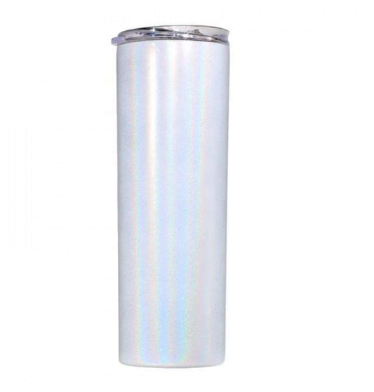 Sublimation blank white shimmer 20oz straight tumbler