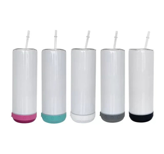 Sublimation blank 22oz wide Bluetooth tumbler with colored  bottom