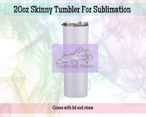 Blank 20oz Skinny Straight Sublimation Tumbler